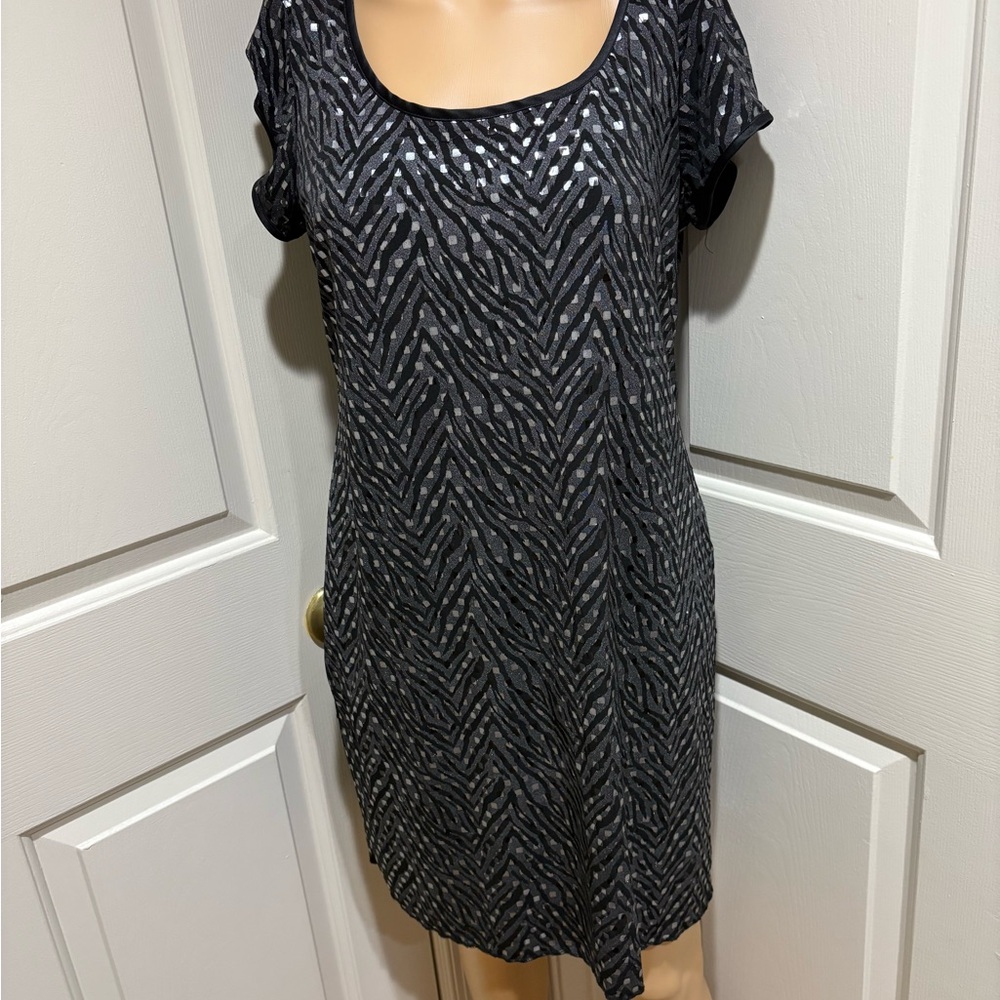 Dressbarn Collection Black sequined stretch Women's Dress Size 10